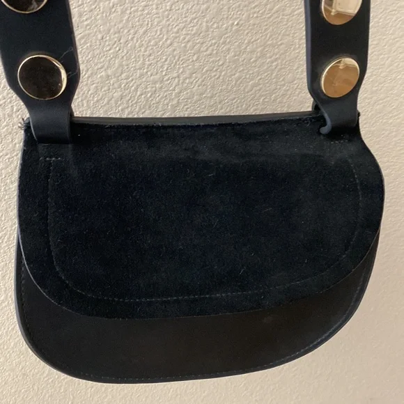 French Connection Saddlebag Black Leather - Picture 10 of 14
